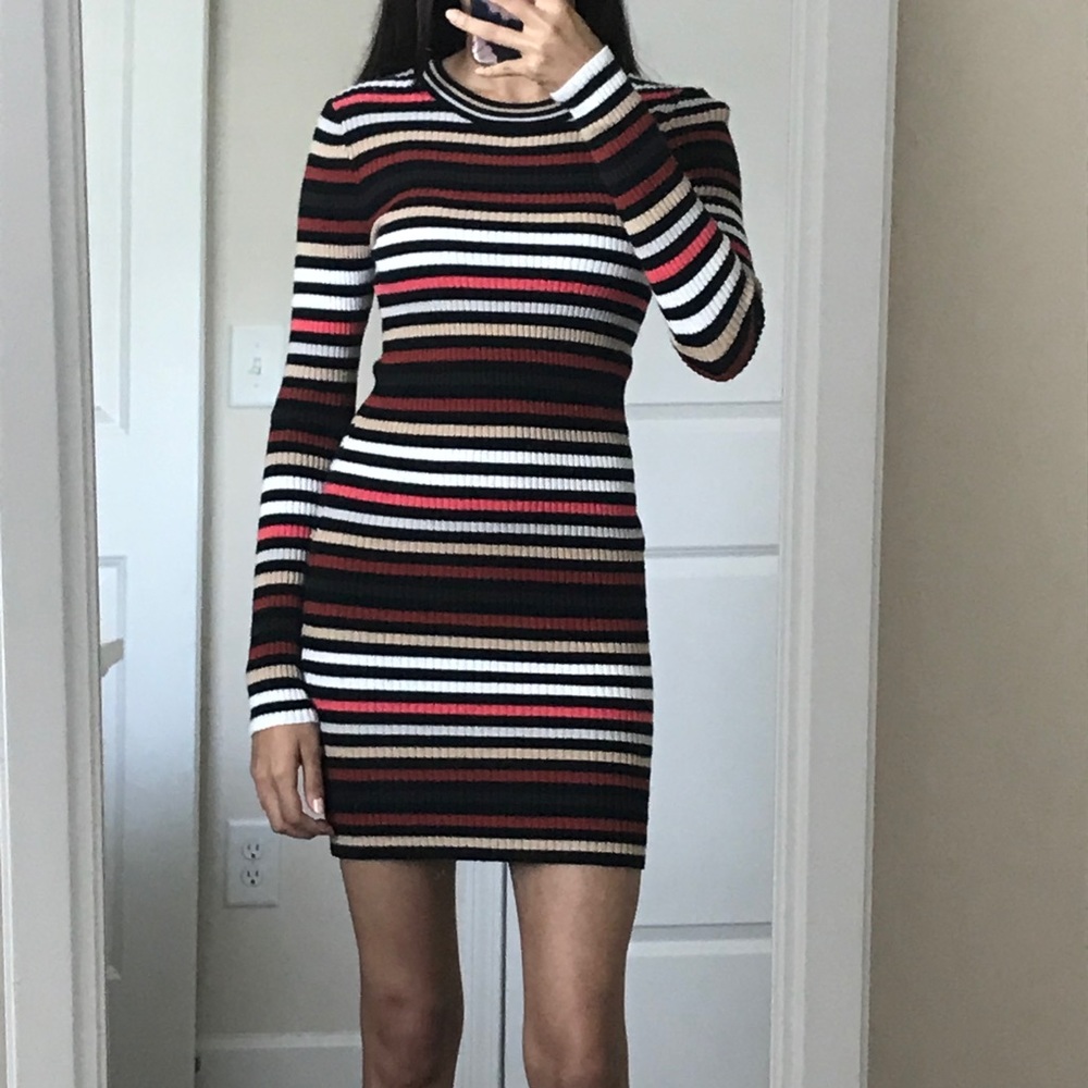 Black / maroon / brown sweater dress